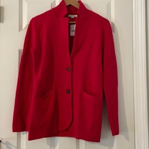 Red J Crew Sweater Blazer Sz Small